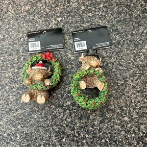 Christmas Highland Cow Christmas Ornaments 2